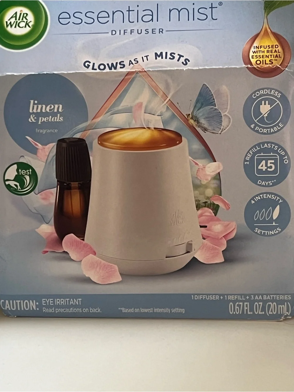 Air Wick Linen & Petals Glowing Essential Oil Diffuser X’s 2 Brand New Boxes!
